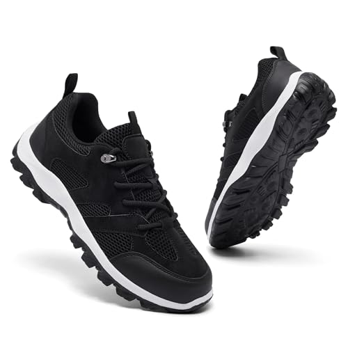 CYRUWOSH Herren Schuhe Trekking Wanderstiefel Traillaufschuhe Laufschuhe Turnschuhe Sportschuhe Outdoor-bereit Ultralight Belüftung Schuhe Komfort durch Dämpfung Schwarz 45