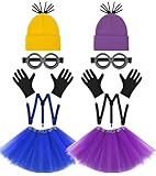 PIIDUOO Halloween Costumes Accessories for Adults Women - Yellow & Purple Duo Halloween Costume Party Cosplay Set - Matching Costumes for Teen Girls Friends
