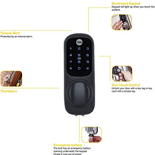 Yale Smart Living YD-01-CON-BL Keyless Connected Ready Smart Door Lock, 60mm Nightlatch Standard Security Black Cylinder, 60 mm Backset - Image 3