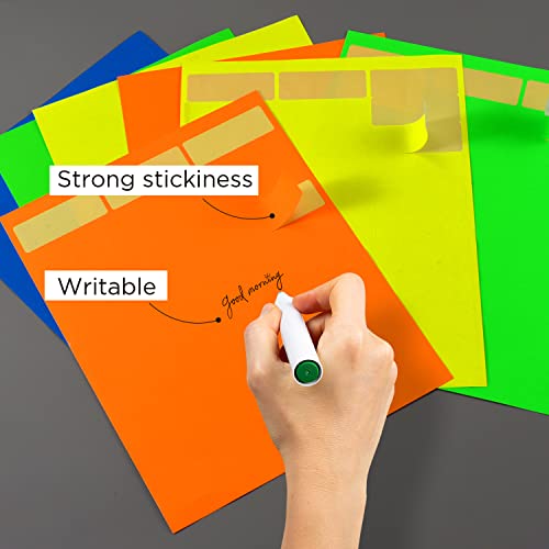 Color Address Label - 750 Fluorescent Address Labels - Multipurpose Use - Yellow Color Label - Label Size 1" X 2-5/8" - 30 Per Page - 750 Labels - Laser And Inkjet Printer (Yellow) #TOP7