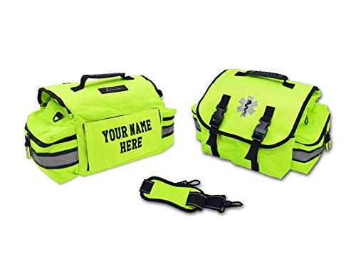 Lightning X Customizable Small Medic First Responder EMT Trauma Bag w/Embroidered Name Patch - FLUORESCENT YELLOW