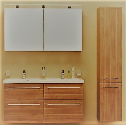 Set mobili bagno doppio lavabo 120 cm bianco 6 pezzi