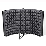 AW Studio Microphone Isolation Shield Acoustic Foam Panel Sound Absorbing Vocal Recording Panel Stand Mount