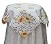 Creative Linens Sunflower Tablecloth Embroidered Cutwork Table Cloth 33x33 Square Topper White