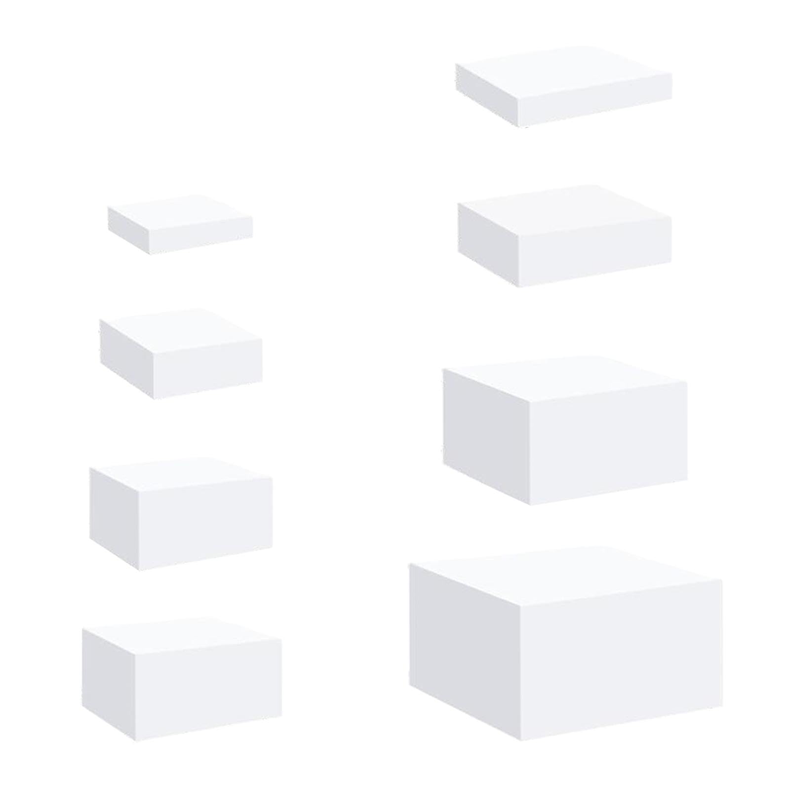 8 Pièces Acrylique Cube Présentoir Riser Buffet Riser, Présentoir Alimentaire, Riser Alimentaire Nidification Riser pour de Cosmétique, Blanc