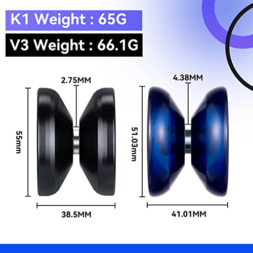 image for MAGICYOYO Responsive Yoyos for Kids Beginners, Pro Yoyo 2 Pack, Dual F