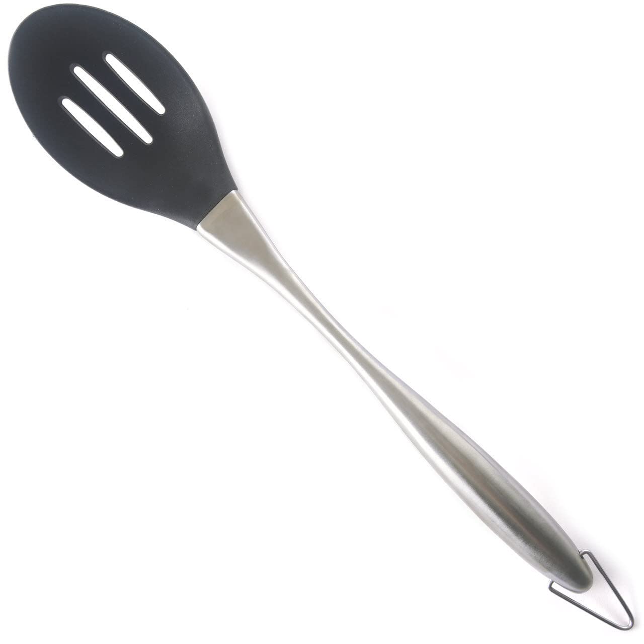 TASKHOUSE Silicone Heat Resistant Slotted Spoon Dishwasher Safe BPA Free Silicone Kitchen Spoons with Stainless Steel Handle for Non Stick Cookware Mixing Serving Draining(Steel Spoon Hole Black) TASKHOUSE Silicone Heat Resistant Slotted Spoon Dishwasher Safe BPA Free Silicone Kitchen Spoons with Stainless Steel Handle for Non Stick Cookware Mixing Serving Draining(Steel Spoon Hole Black)