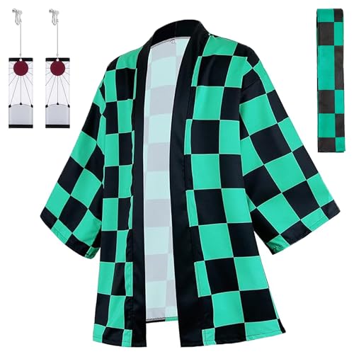 Drofe Anime Robes Tanjiro Cosplay Costume Zenitsu Kimono Green