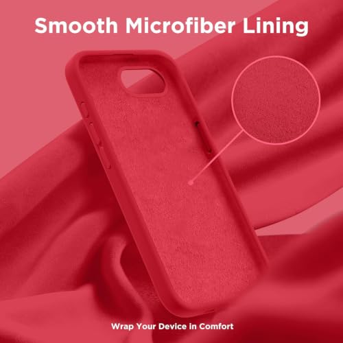 Image of DIZORO Compatible with iPhone 17e Case 6.3, Slim Liquid Silicone 3 Layers Full Covered Soft Gel Rubber Phone Cases Protective Back Cover 6.3 Inch - RED
