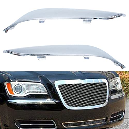 Munirater Front Bumper Molding Chrome Trim Set L & R Replacement For 2011 2012 2013 2014 300 #TOP8