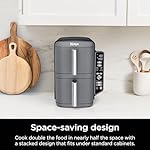 Ninja Air Fryer, 10QT DoubleStack XL 2-Basket, Compact Design, Cooks 5lb Whole Chicken, Feeds Up to 8 People, 6-in-1 Air Fryer, Roast, Bake & More, Easy to Clean, Dishwasher Safe Parts, Grey, SL401 - Image 3