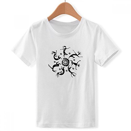 T-Shirt Blanc Mexique Totems Ras du Cou Enfant Garçon Multicolore