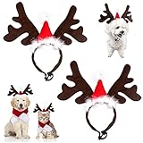 2pcs Weihnachten Haustier Stirnband Rentier Geweih Haarreifen Rentiergeweih Stirnband Elchgeweih Haarreif Haustier Stirnband Weihnachtsmütze Haustier Haustier Weihnachtsdekoration Kopfschmuck Kostüme