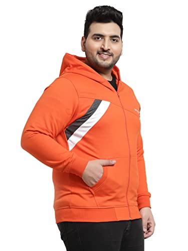 Image of Kalt Men Full Sleeves Zipper Fleece Striped Hoodie