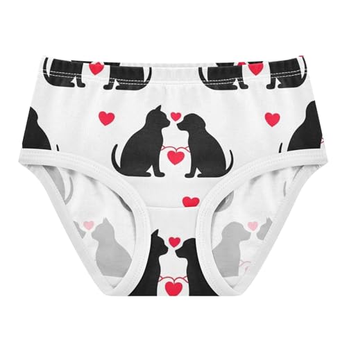 Cotton Girls Underwear Toddler Cat Dog Hearts red Panties for Girl Cartoon Briefs Kids Undies 2t