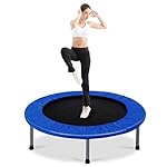 Giantex 36" 38" Foldable Rebounder Trampoline for Adults, Stable & Quiet Small Exercise Trampoline with Safety Pad, Indoor Outdoor Mini Fitness Trampoline for Adults Kids Workout, Max Load 330lbs