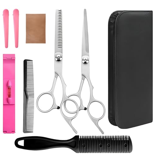Set di forbici professionali da parrucchiere, 9 pezzi forbici da taglio per capelli, accessori per parrucchiere, forbici per parrucchiere per la famiglia, taglio di capelli per uomo e donna