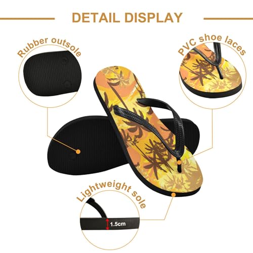 Burbuja Abstract Hawaiian Trees Flip Flops for Women Men, Soft Thong Sandals Rubber Slippers for Pool Beach Essentials3