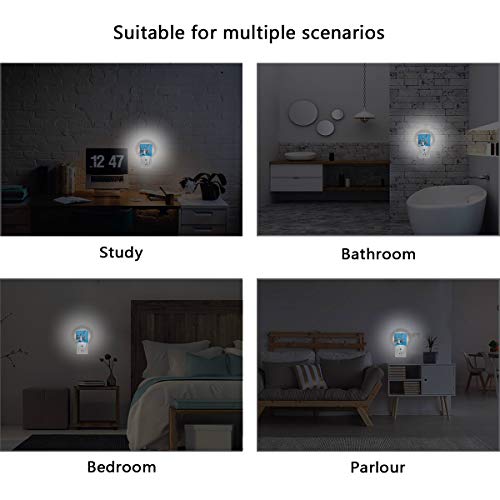 Naanle Set Of 2 Nautical Theme Sailboat Lighthouse Starfish Seashells Fishnet Over Blue Wooden Table White Decorative Auto Sensor Led Dusk To Dawn Night Light Plug In Indoor For Adults #TOP5