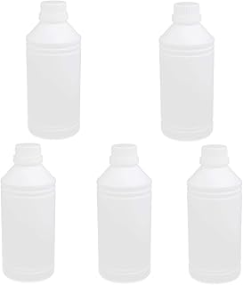 Aexit 5Pcs 34oz gauge HDPE Plastic White Refillable Narrow Mouth Liquid Storage Bottle Container