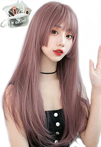 MGRANDE wig premium line 【 active top stylist produce 】 6 items set inner color line women's original wig semi-long small face effect（hime pink DY22A）