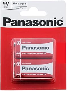 Panasonic-Zinc-carbone 9 V PP3/MN1604/6F22/6LR61 Lot de 2 piles