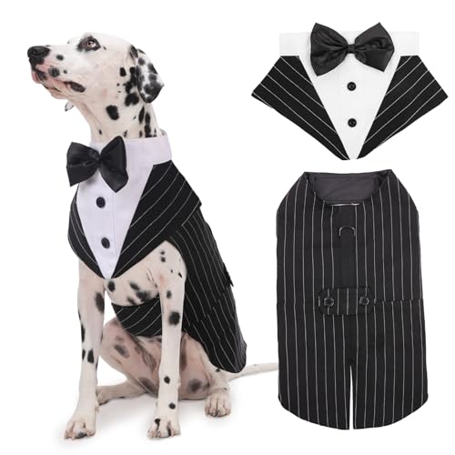 Kuoser Dog Tuxedo, Dog Suit and Bandana Set, Dogs Costume with D-Ring