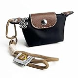 Wuflyover Women’s Mini Coin Purse Keychain – Vintage Nylon Zip Wallet – Compact, Stylish Change Purse for Cards, Cash, and Coins (blak)