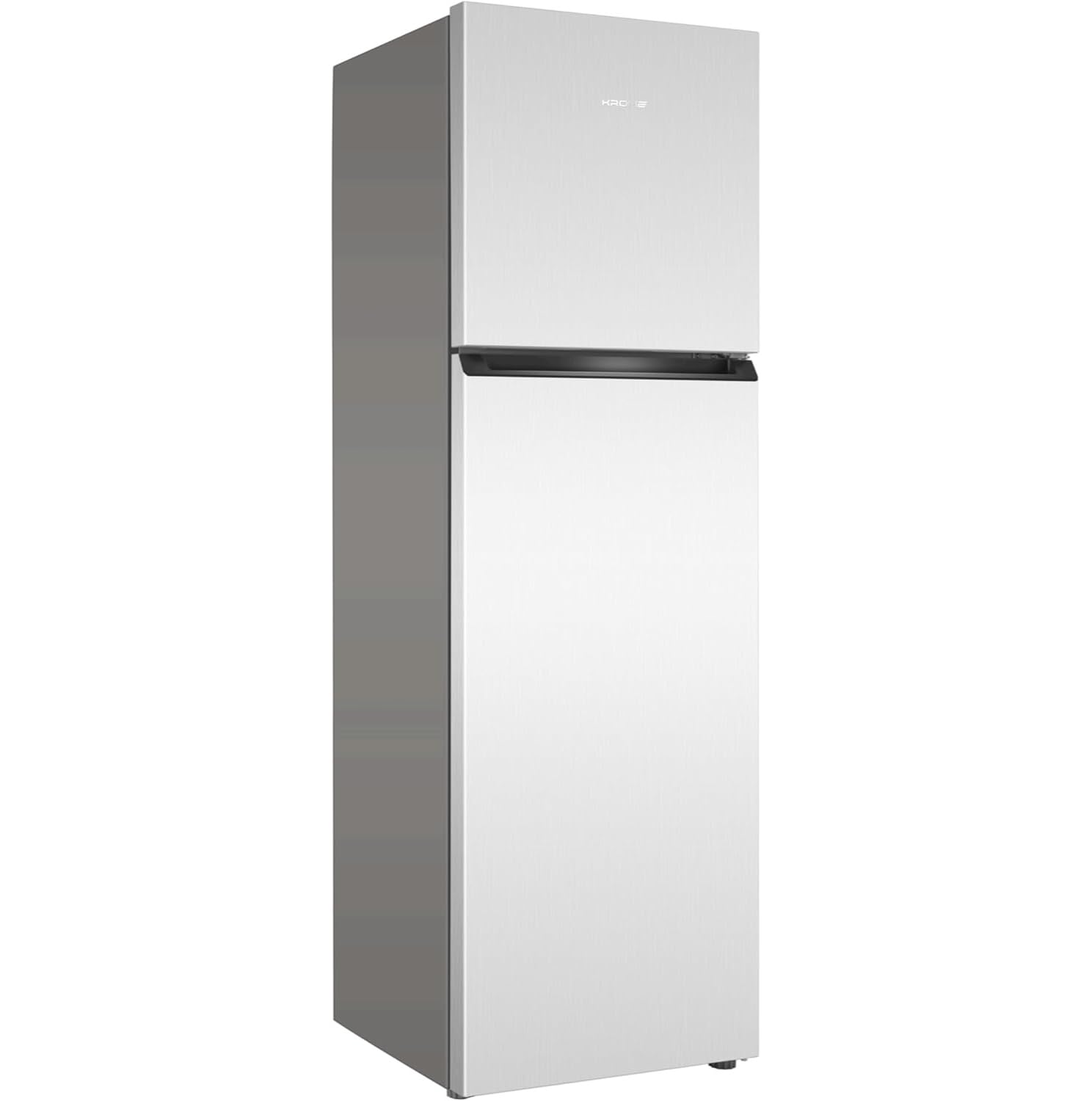 Krome365L Gross Top Mount Double Door Refrigerator, Automatic Defrost Freezer, Rapid Freezing, A+ Energy, Ample Size with Maximum Capacity, Silver, 10 Year Compressor Warranty-KR-REF 365TS