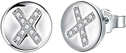 J.Endéar Girls Women Earrings Initial Letter A-Z 925 Sterling Silver Hypoallergenic Stud Tiny Earrings Christmas Birthday Gifts for Kids Daughter