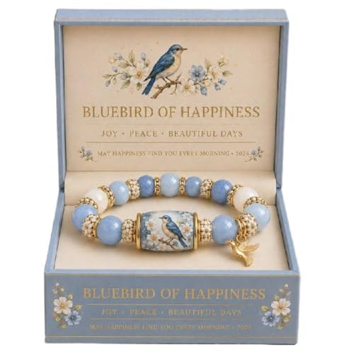 Image of 2026 Limited Edition Hummingbird Bracelet for Women, Butterfly Bracelet, Spring Blessings Beaded Charm Bracelets with Bird Design, Elegant Spring Jewelry Gifts for Mom, Sister, Friends (Blue)