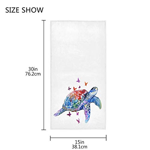 Qugrl Sea Turtle Bathroom Hand Towels Colorful Tortoises Kitchen Dish Towels Watercolor Decorative Washcloth Fingertip Decor For Guest Hotel Spa Gym Sport 16X30 Inches #TOP1