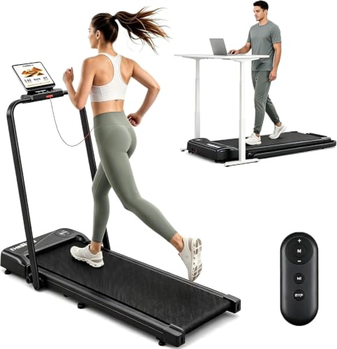 Tapis Roulant Pliable Tapis de Course Electrique 10KM/H Vitesse Réglable Ultra Silencieux avec télécommande et écran LCD pour Maison/Bureau