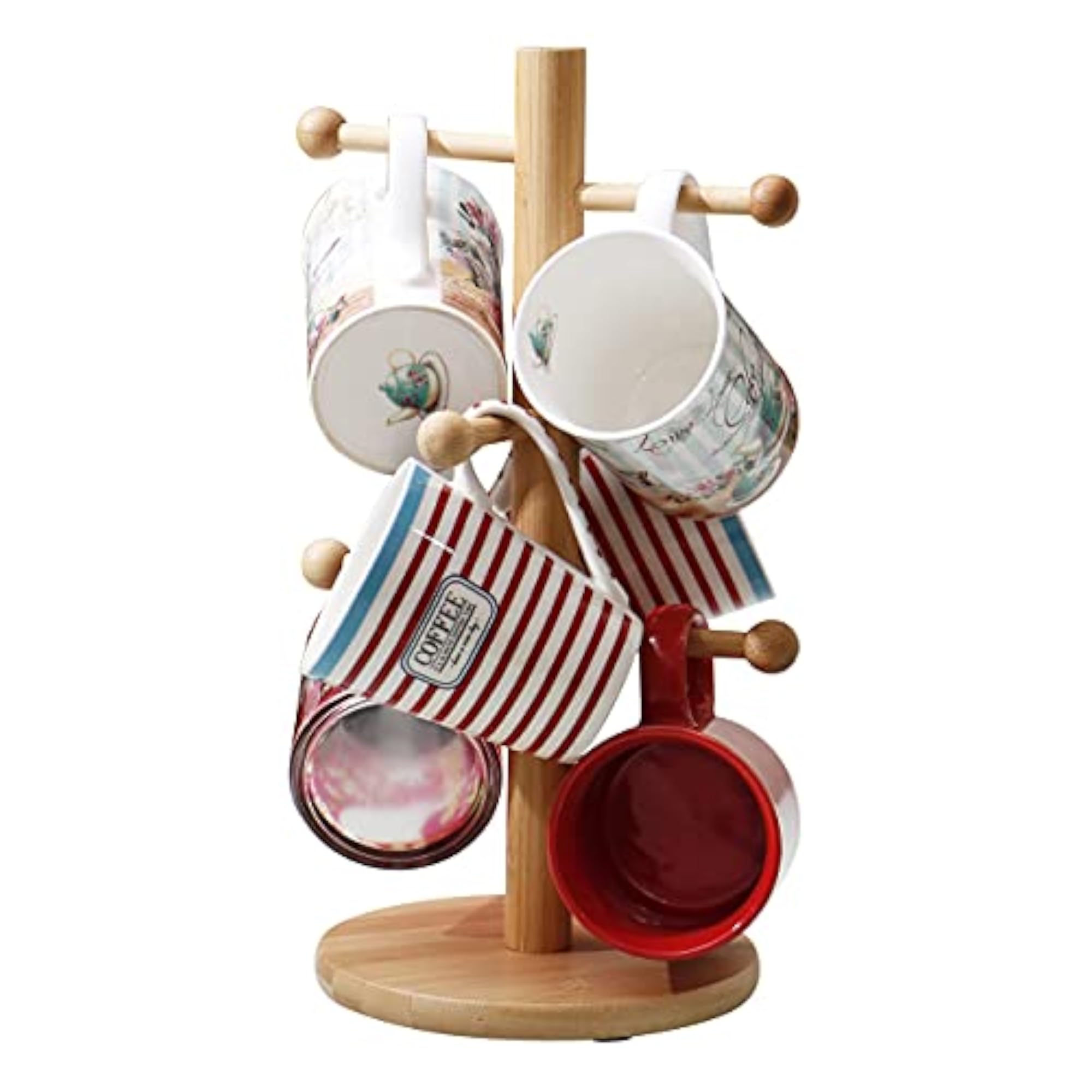 Eco-Friendly Bamboo Mug Holder Stand for Kitchen