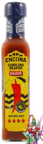 yoaxia ® Set di marca - [ 142 ml] Carolina Reaper Chilli Salsa / Salsa al peperoncino tagliente + un piccolo ciondolo portafortuna in omaggio
