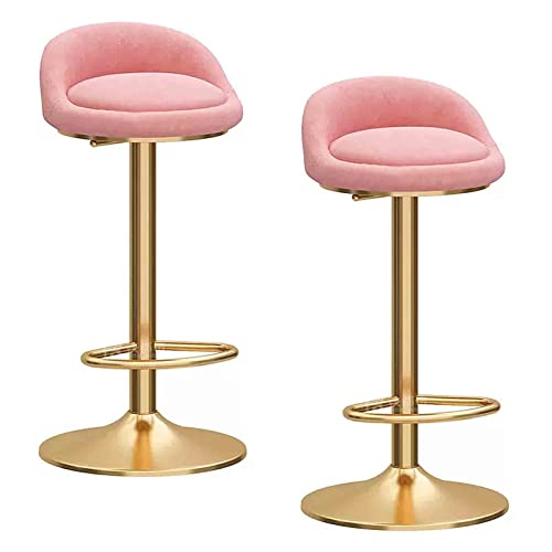 Tabourets hauts avec dossier en velours et piètement métal chic - 2