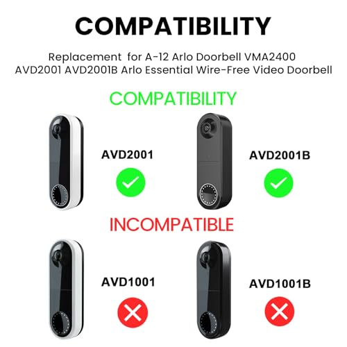 ANTIEE 7000mAh A-12 Battery for Arlo Essential Wire-Free Video Doorbell, Arlo Doorbell AVD2001 AVD2001B VMA2400 Series Battery for sonnette de porte 3.7V 25.9Wh - Image 4