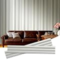 NovaGrid Board 4PCS 3D Fluted Textured Panel Acoustic Slat Wall Panel Triple-Round Design for Interior Ceiling and Decoration 118"x8.6" (Silver)