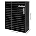 Literature Organizer, 48 Slots Countertop Mail Sorter Organizer PVC Student Mailbox Paper Bill Holder File Letter Sorter Shelf Compartment Shelf Holder for Office Home Classroom (Black, 48 Slots)