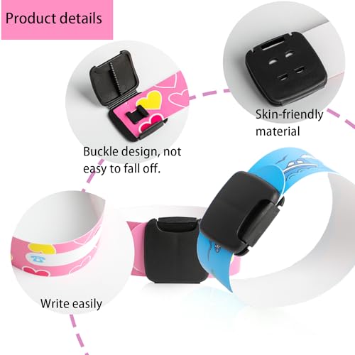 20PCS Child Safety ID Wristband,Anti Lost Child ID Bands,Kids ID Bracelet with Non Fading Pen for Children Emergency Bracelet for Children Boys Girls Toddler Baby(10 Styles) - Image 3
