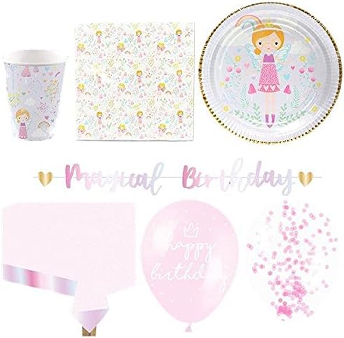 Fairy Princess Party Kit - Deluxe Party Tableware Pack for 16 Guests