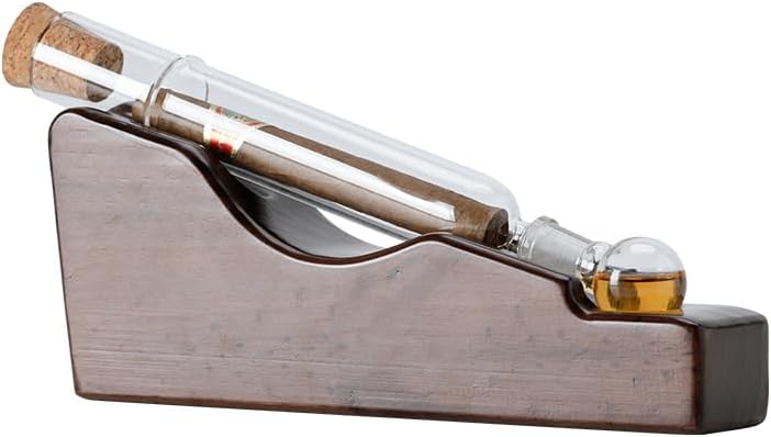 Cigoak Soloist Cigar Flavor Infuser Tube Humidor Wooden Cigar Infuser Set, Glass Tubes with Stand, Adjustable Humidity Control, 1 Tube Humidor Kit