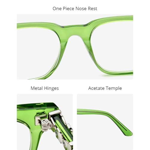 Image of HEPIDEM Acetate Glasses Frame Men Women Square Eyeglasses Optical Spectacles 9395