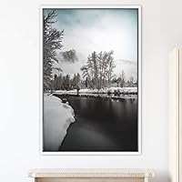 Framed Canvas Mountain Lake View Global Landscape Mountain Multicolor Photography Relax/Calm - 16x24 inches