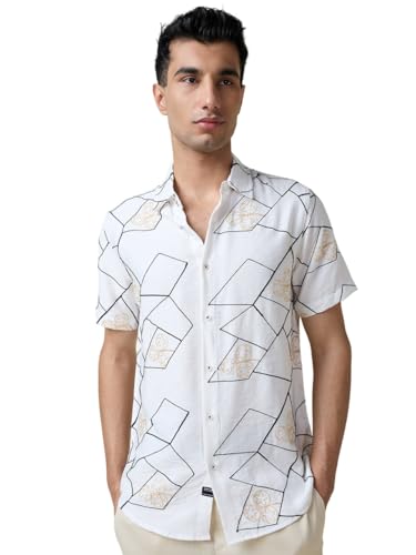 Image of Thomas Scott Men Premium Embroidered Slim Fit Casual Shirt