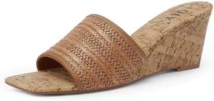 Wedge Sandals for Women Open Toe Wedge Heels for Women Square Toe Wedge Mules