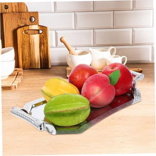 Plateau de service en acier inoxydable avec support rangement métal table basse - 7