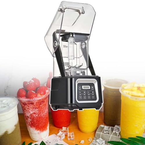 HCAUYNN Countertop Blender With Removable Soundproof Cover, Adjustable Speed/Time, 1.5L Cup With Engraved Scale, Detachable Cup And Noise-Reducing Cover