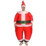 Dinoshenyu Disfraz inflable de Papá Noel para adultos, disfraz de Papá Noel de cuerpo completo para fiesta de cosplay de Navidad