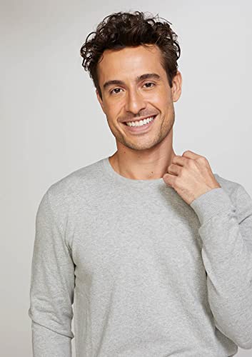 Blusão Básico Masculino Em Tricô De Algodão Cinza Claro P